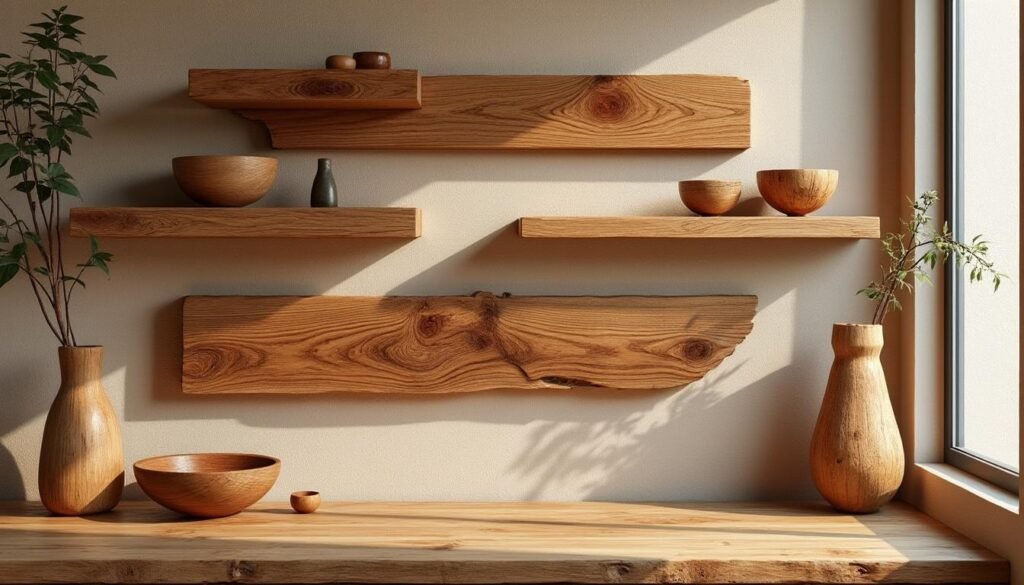 découvrez comment créer un coin 'bois précieux' unique avec des petites étagères, des planches déco et des objets fait-maison pour un intérieur chaleureux et personnalisé.