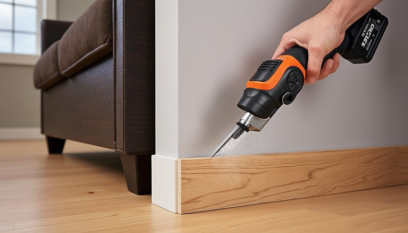 apprenez à couper une plinthe sans démonter votre meuble grâce à un multi-outil oscillant, pour des découpes précises et un gain de temps assuré.